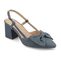 Journee Collection Tailynn Womens Pointed Closed Toe Block Heel Pumps