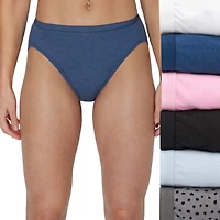 Hanes Ultimate™ Cool Comfort™ Cotton Ultra Soft Womens Average + Full Figure 6 Pack Cooling Multi-Pack High Cut Panty 43h6cc