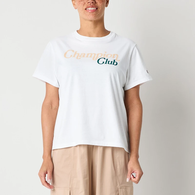 Champion Womens Crew Neck Short Sleeve Regular Fit Graphic T-Shirt