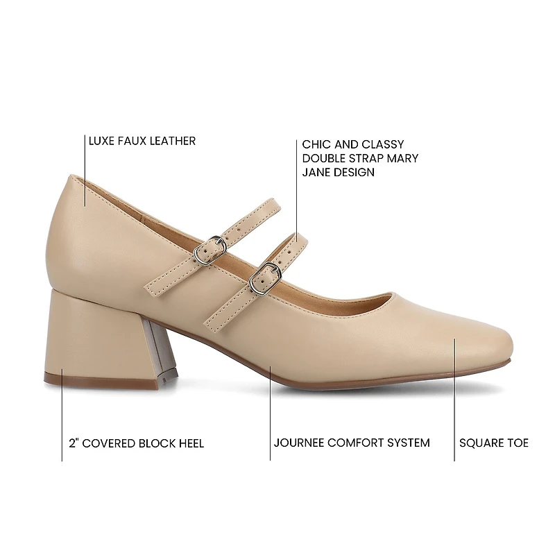 Journee Collection Nally Womens Square Block Heel Pumps