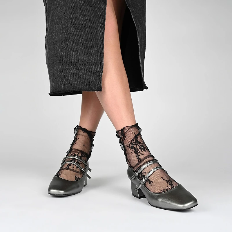 Journee Collection Nally Womens Square Closed Toe Block Heel Pumps