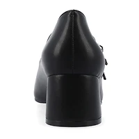 Journee Collection Nally Womens Square Closed Toe Block Heel Pumps
