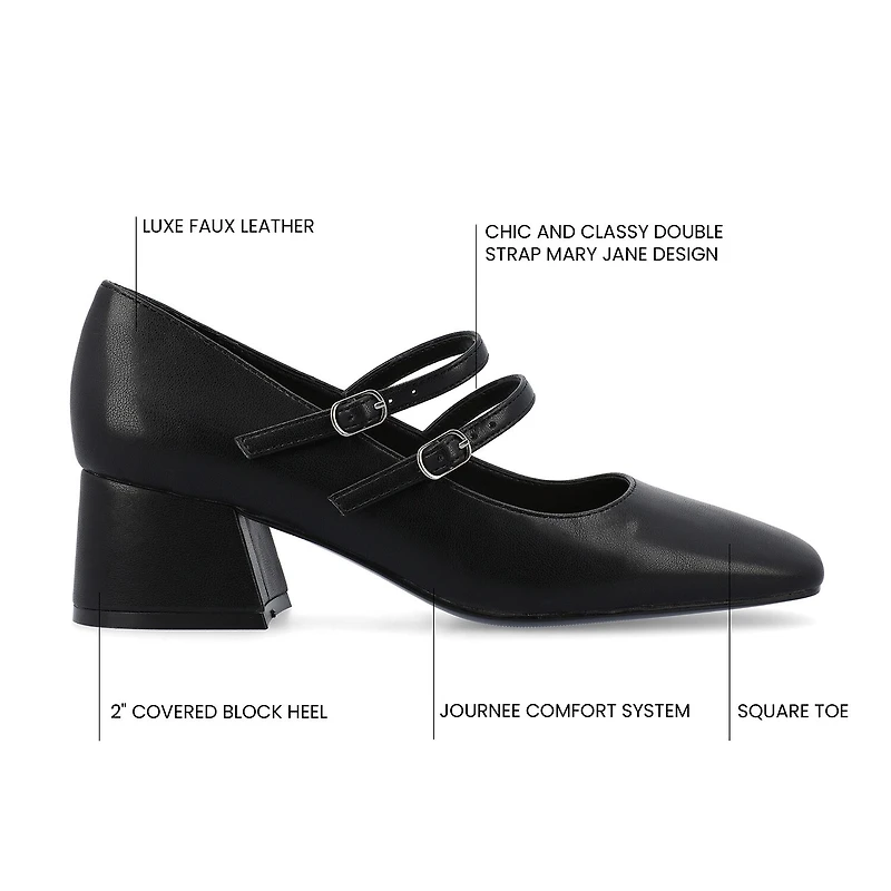 Journee Collection Nally Womens Square Closed Toe Block Heel Pumps
