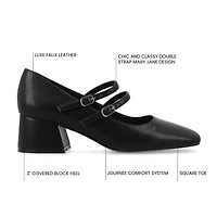 Journee Collection Nally Womens Square Closed Toe Block Heel Pumps