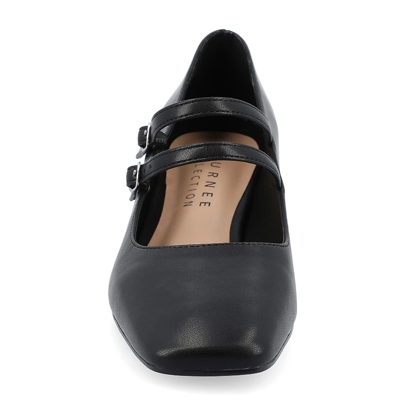 Journee Collection Nally Womens Square Closed Toe Block Heel Pumps