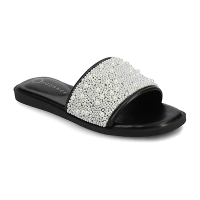 Journee Collection Womens Precly Flat Sandals
