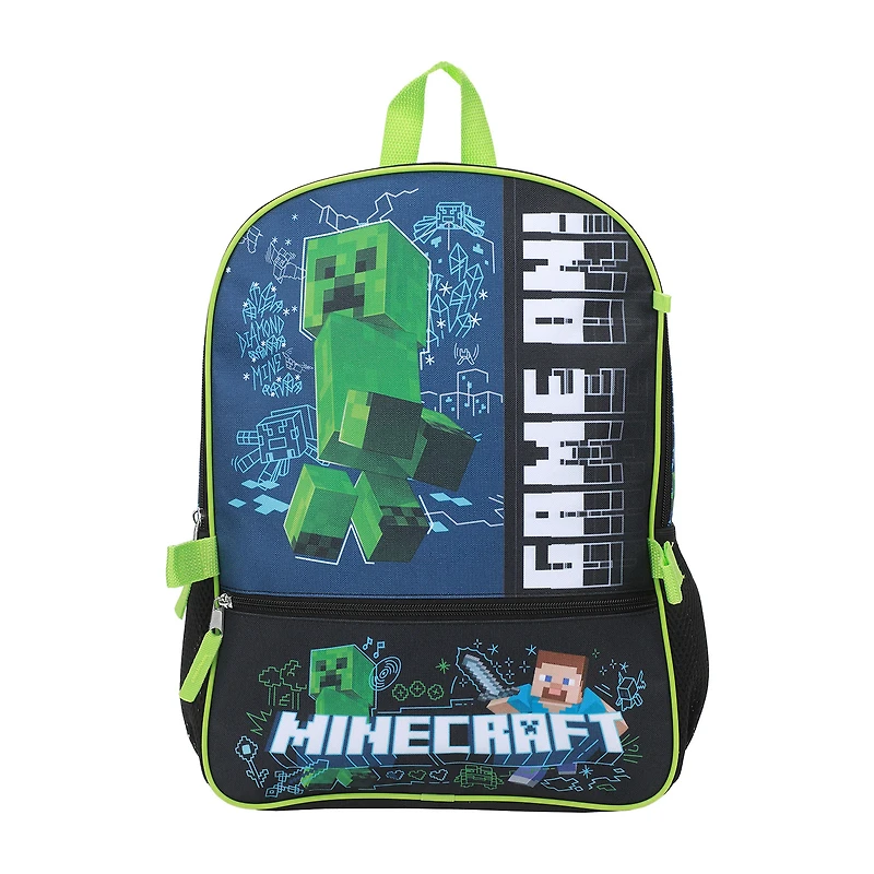 Licensed Minecraft 5-Piece Backpack Set