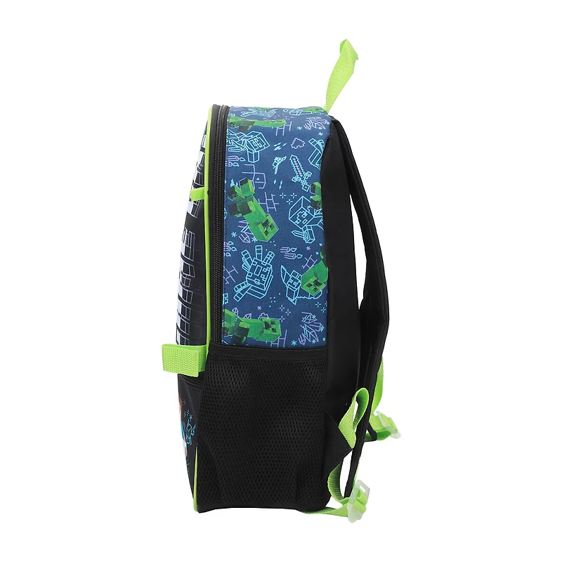 Licensed Minecraft 5-Piece Backpack Set