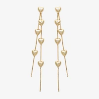 Mixit Gold Tone Linear Womens Heart Drop Earrings