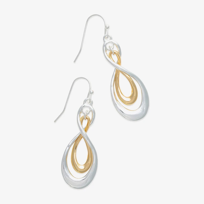 Mixit Two Tone Orbital Womens Infinity Drop Earrings