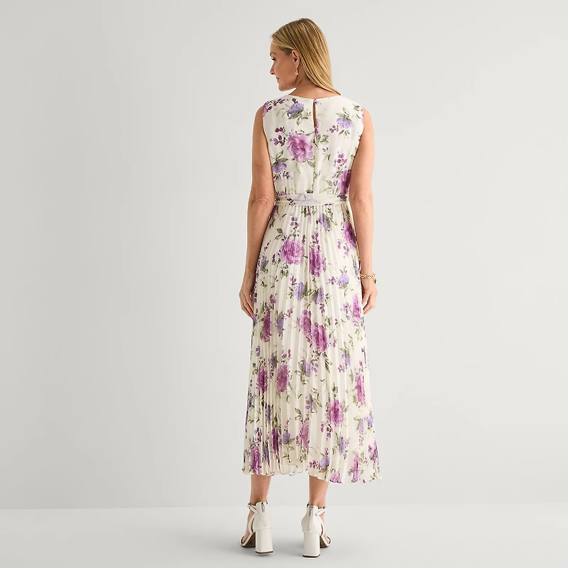 Studio 1 Womens U Neck Sleeveless Maxi Dress