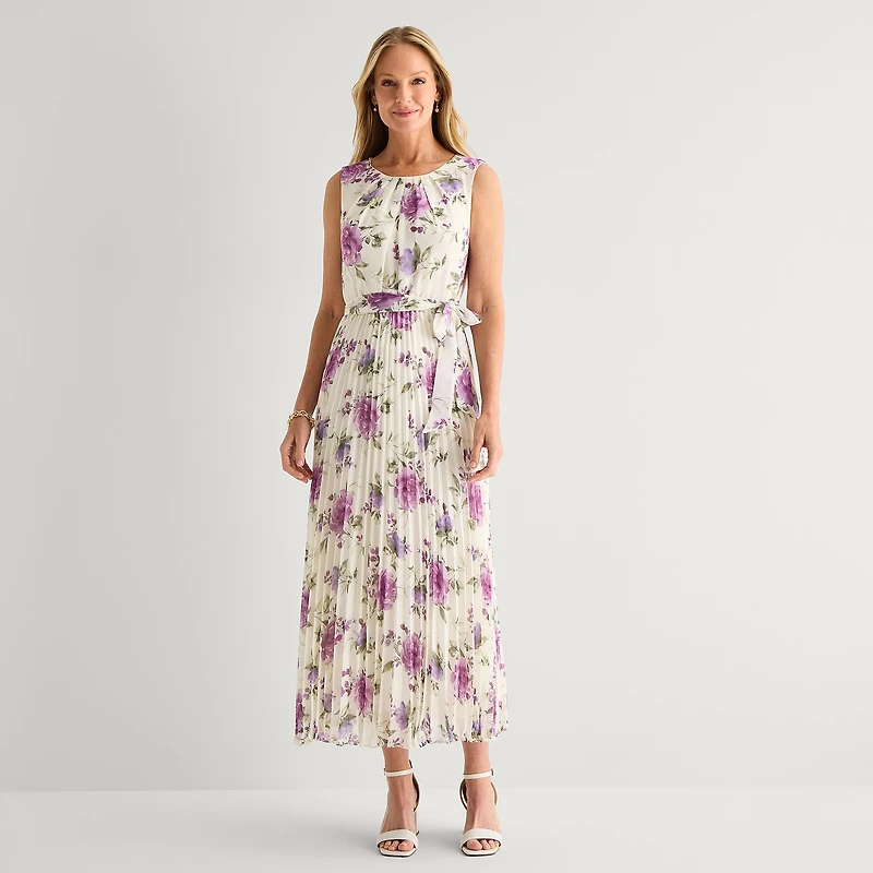 Studio 1 Womens U Neck Sleeveless Maxi Dress