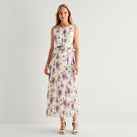 Studio 1 Womens U Neck Sleeveless Maxi Dress