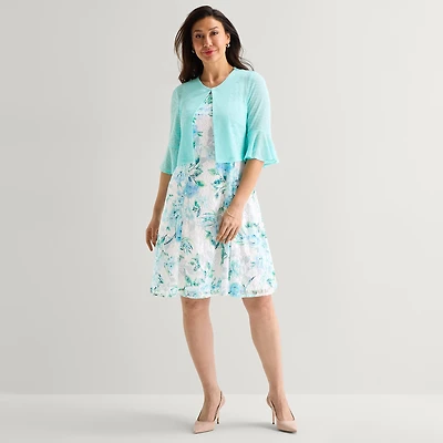 Perceptions Womens Floral Jacket Dress