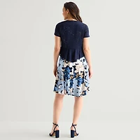 Perceptions Womens Floral Jacket Dress