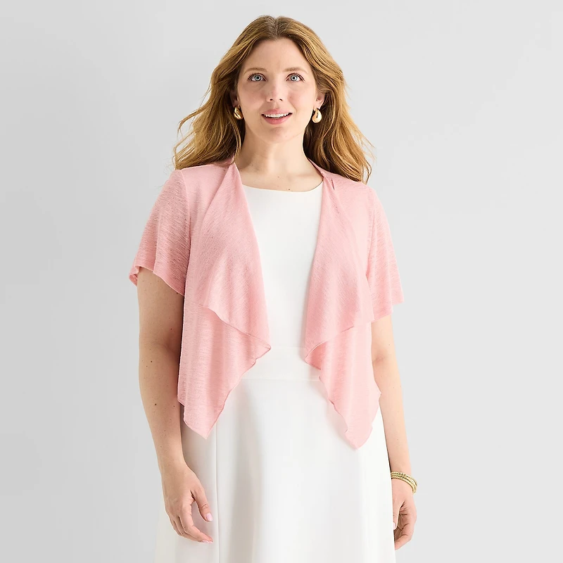 Perceptions Womens Short Sleeve Shrug Plus