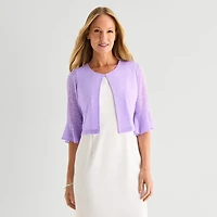 Perceptions Womens Petite 3/4 Sleeve Shrug