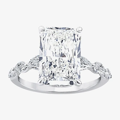 Grown Gorgeous (F / Vs2) Womens 5 1/8 Ct. T.W. Lab White Diamond Platinum Rectangular Side Stone Engagement Ring