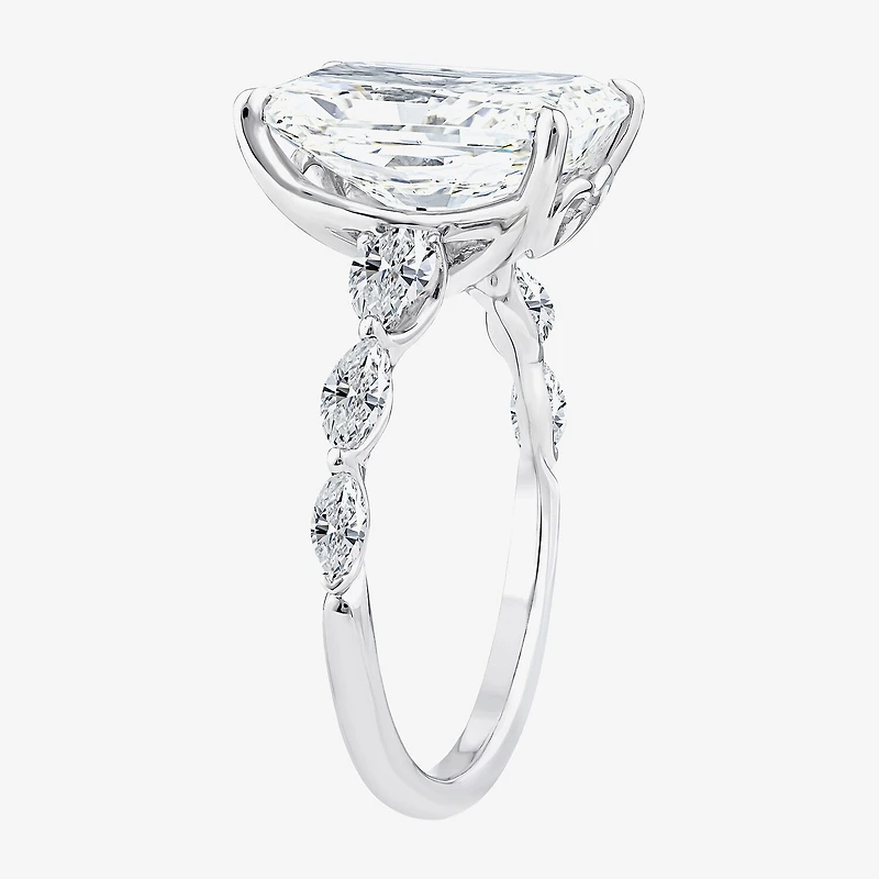 Grown Gorgeous (F / Vs2) Womens 5 1/8 Ct. T.W. Lab White Diamond Platinum Rectangular Side Stone Engagement Ring