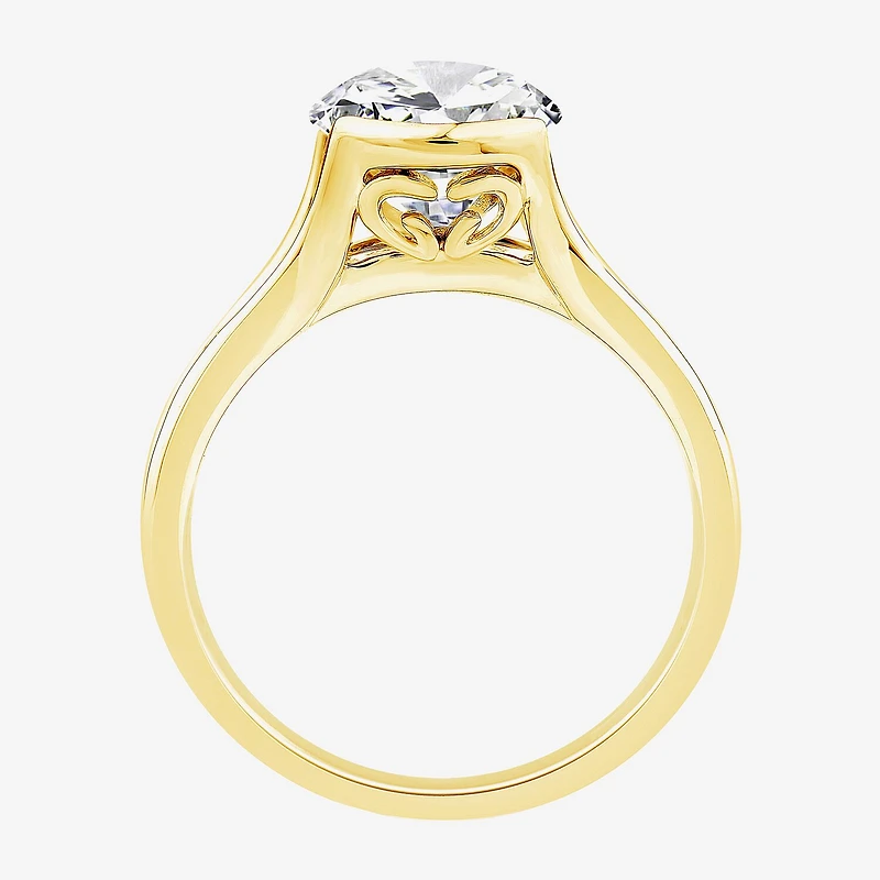 Grown Gorgeous (F / Vs2) Womens 3 7/8 Ct. T.W. Lab White Diamond 14K Gold Oval Side Stone Engagement Ring