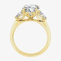 Grown Gorgeous (F / Vs2) Womens 3 3/4 CT. T.W. Lab White Diamond 14K Gold Oval 3-Stone Engagement Ring