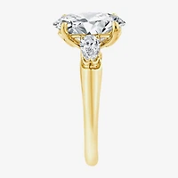 Grown Gorgeous (F / Vs2) Womens 3 3/4 CT. T.W. Lab White Diamond 14K Gold Oval 3-Stone Engagement Ring