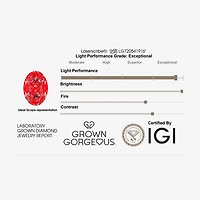 Grown Gorgeous (F / Vs2) Womens 3 3/4 CT. T.W. Lab White Diamond 14K Gold Oval 3-Stone Engagement Ring