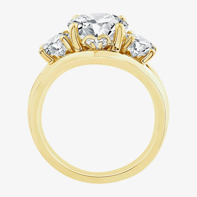 Grown Gorgeous (F / Vs2) Womens 3 3/4 CT. T.W. Lab White Diamond 14K Gold Round 3-Stone Engagement Ring