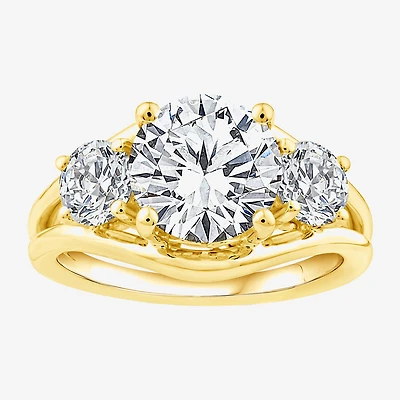 Grown Gorgeous (F / Vs2) Womens 3 3/4 CT. T.W. Lab White Diamond 14K Gold Round 3-Stone Engagement Ring
