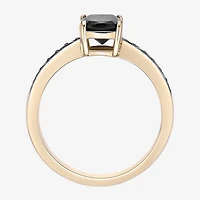 Womens Genuine Black Onyx 18K Gold Over Silver Cocktail Ring