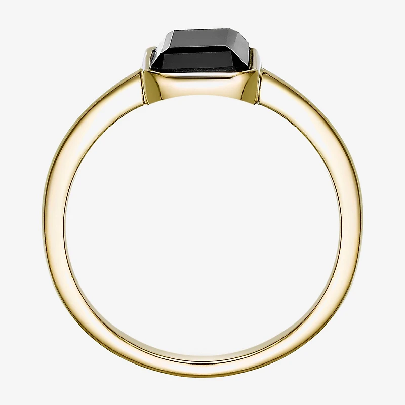 Womens Genuine Black Onyx Sterling Silver Cocktail Ring