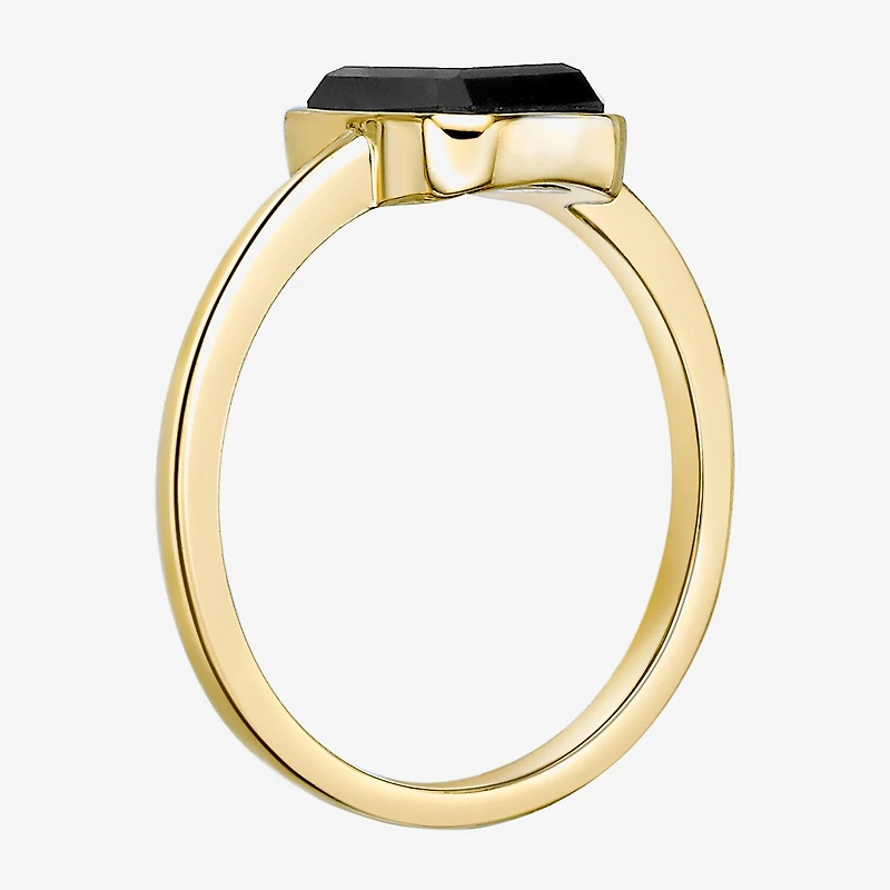 Womens Genuine Black Onyx Sterling Silver Cocktail Ring