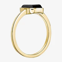 Womens Genuine Black Onyx Sterling Silver Cocktail Ring