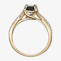 Womens Genuine Black Onyx 18K Gold Over Silver Cocktail Ring