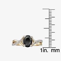 Womens Genuine Black Onyx 18K Gold Over Silver Cocktail Ring