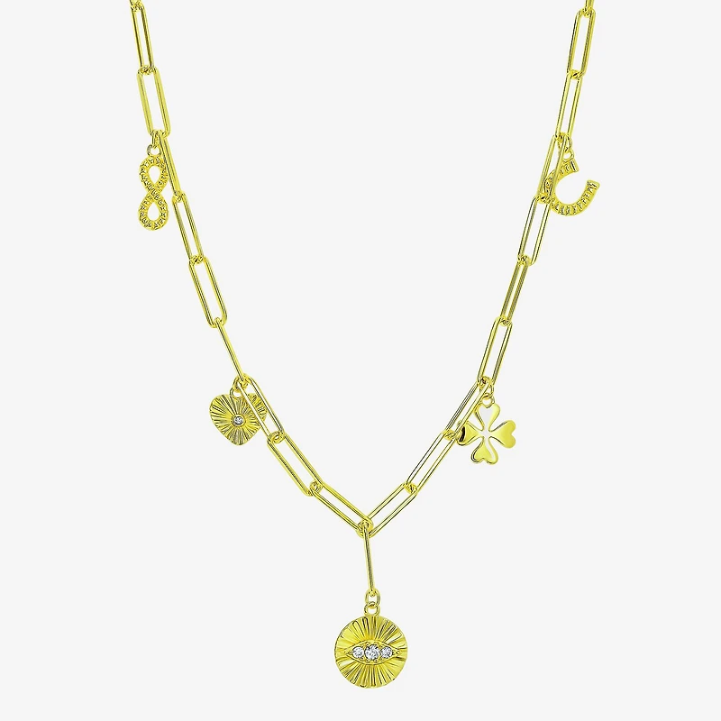 Womens 14K Gold Over Silver 18 Inch Link Chain Necklace