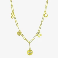 Womens 14K Gold Over Silver 18 Inch Link Chain Necklace