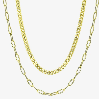 Womens 14K Gold Over Silver 18 Inch Link Chain Necklace