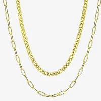 Womens 14K Gold Over Silver 18 Inch Link Chain Necklace