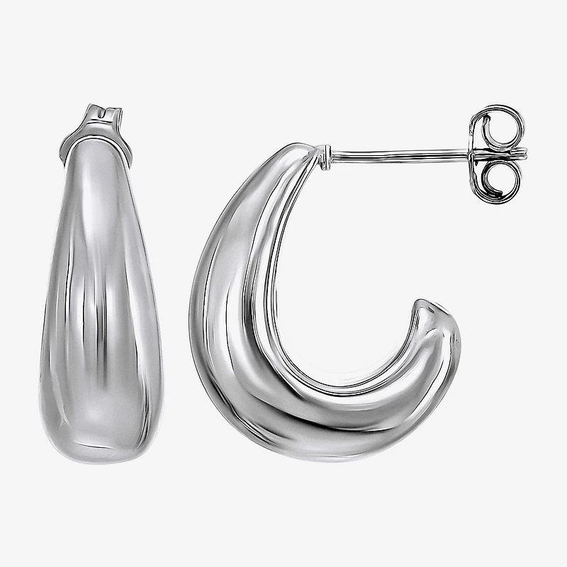 Womens White Cubic Zirconia Sterling Silver Pair Earring Set