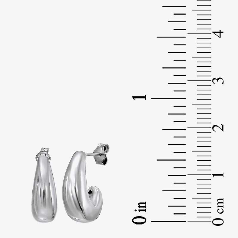 Womens White Cubic Zirconia Sterling Silver 2 Pair Earring Set