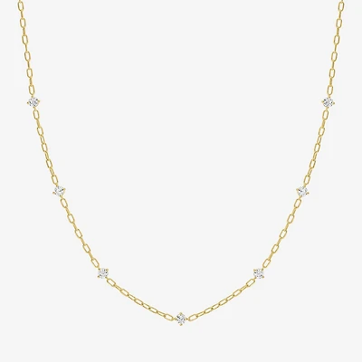 Diamond Addiction (G-H / Si2-I1) Womens 14K Gold Over Silver 20 Inch Link Chain Necklace