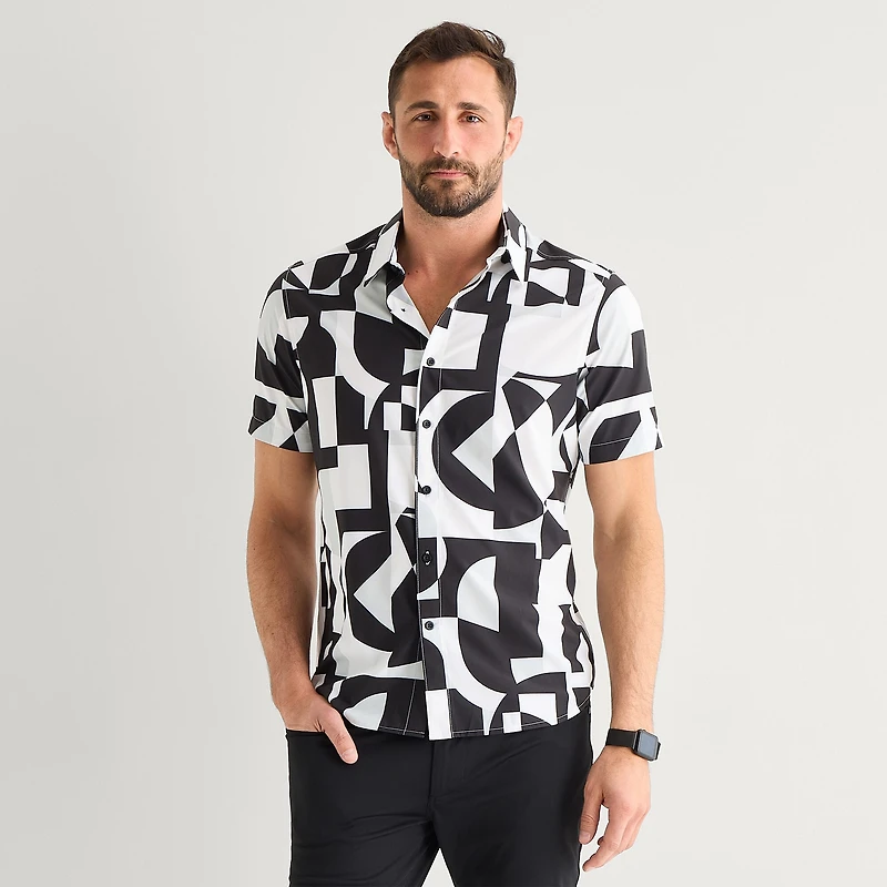 Stylus Mens Short Sleeve Regular Fit Button-Down Shirt