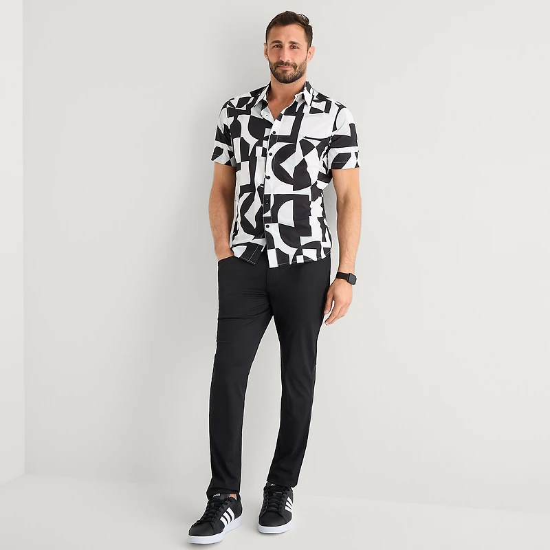 Stylus Mens Short Sleeve Regular Fit Button-Down Shirt