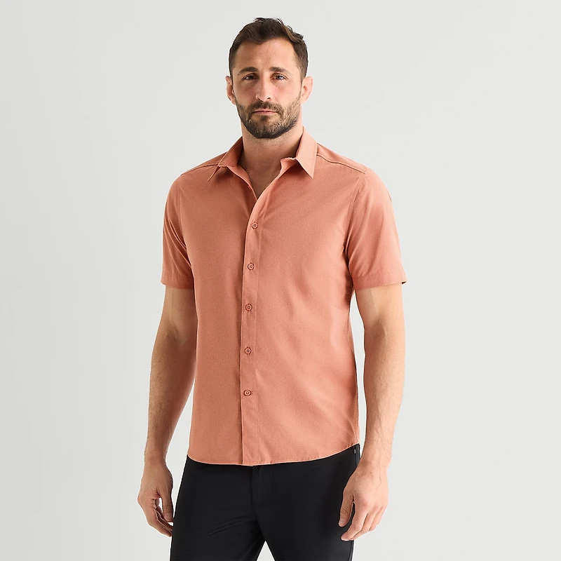 Stylus Mens Short Sleeve Regular Fit Button-Down Shirt