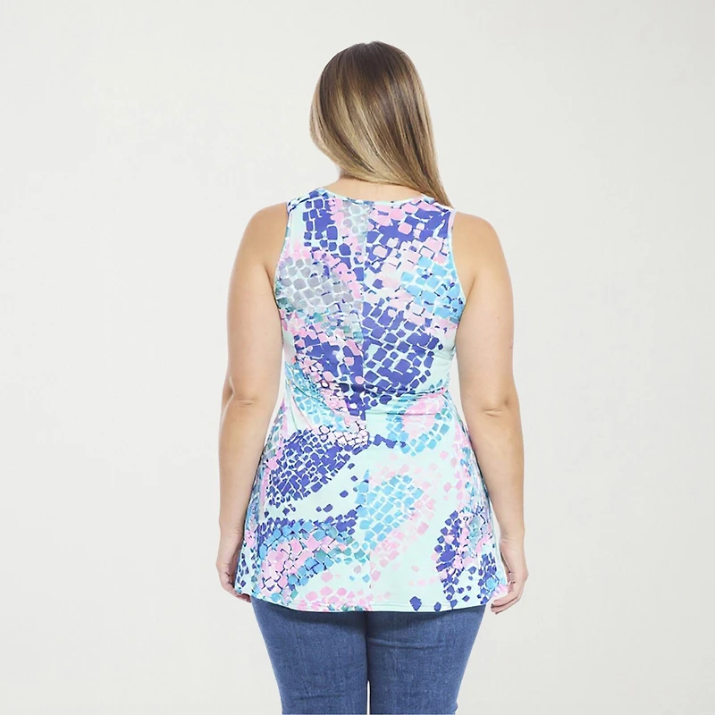 24seven Comfort Apparel Womens Plus Scoop Neck Sleeveless Tank Top