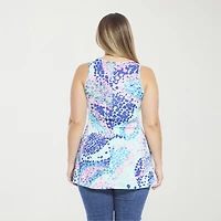 24seven Comfort Apparel Womens Plus Scoop Neck Sleeveless Tank Top
