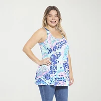 24seven Comfort Apparel Womens Plus Scoop Neck Sleeveless Tank Top