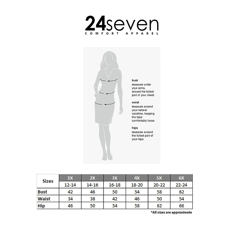 24seven Comfort Apparel Womens Plus Mid Rise Midi A-Line Skirt