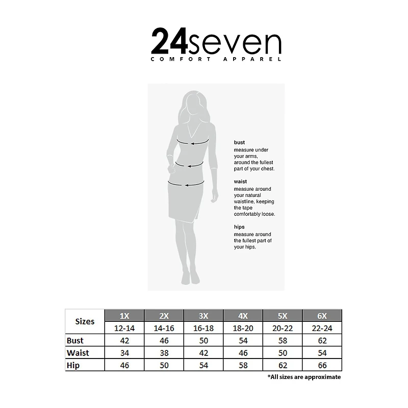 24seven Comfort Apparel Womens Plus Mid Rise A-Line Skirt